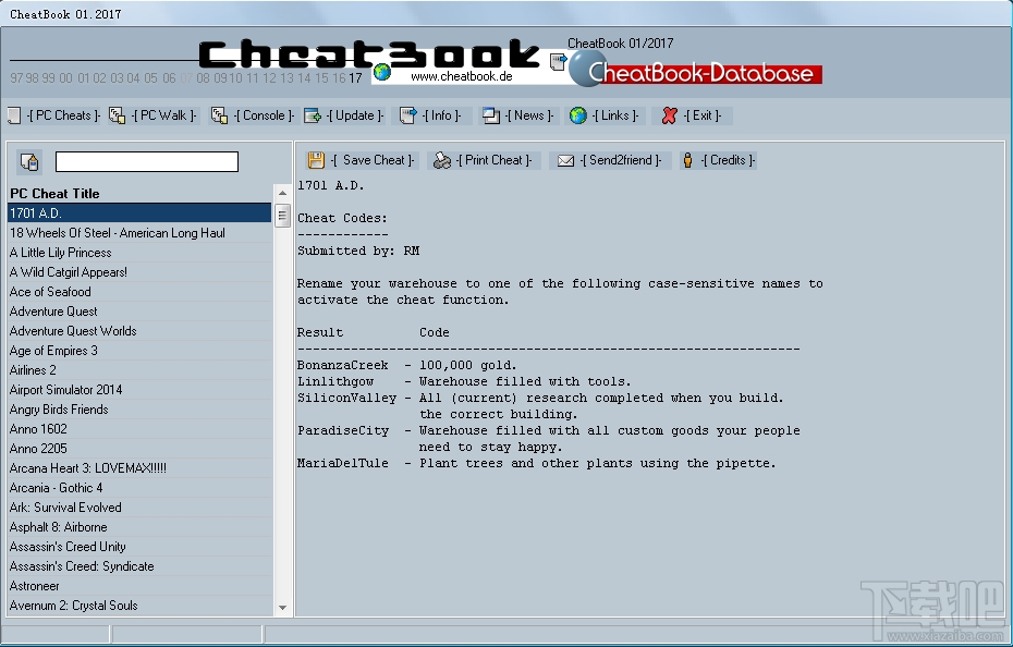 CheatBook(游戏攻略手册)V2017.01下载