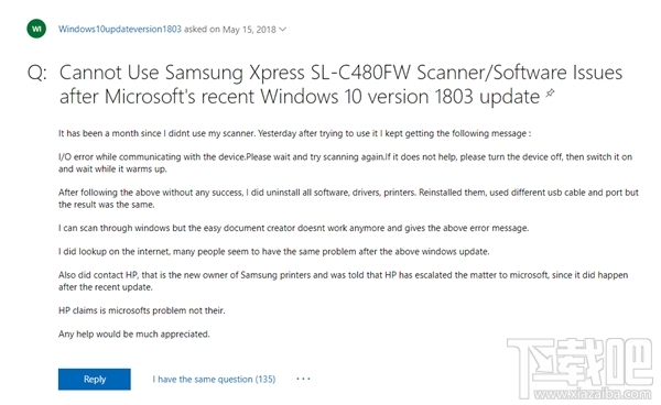 Win10四月更新惹祸：部分三星打印机不工作