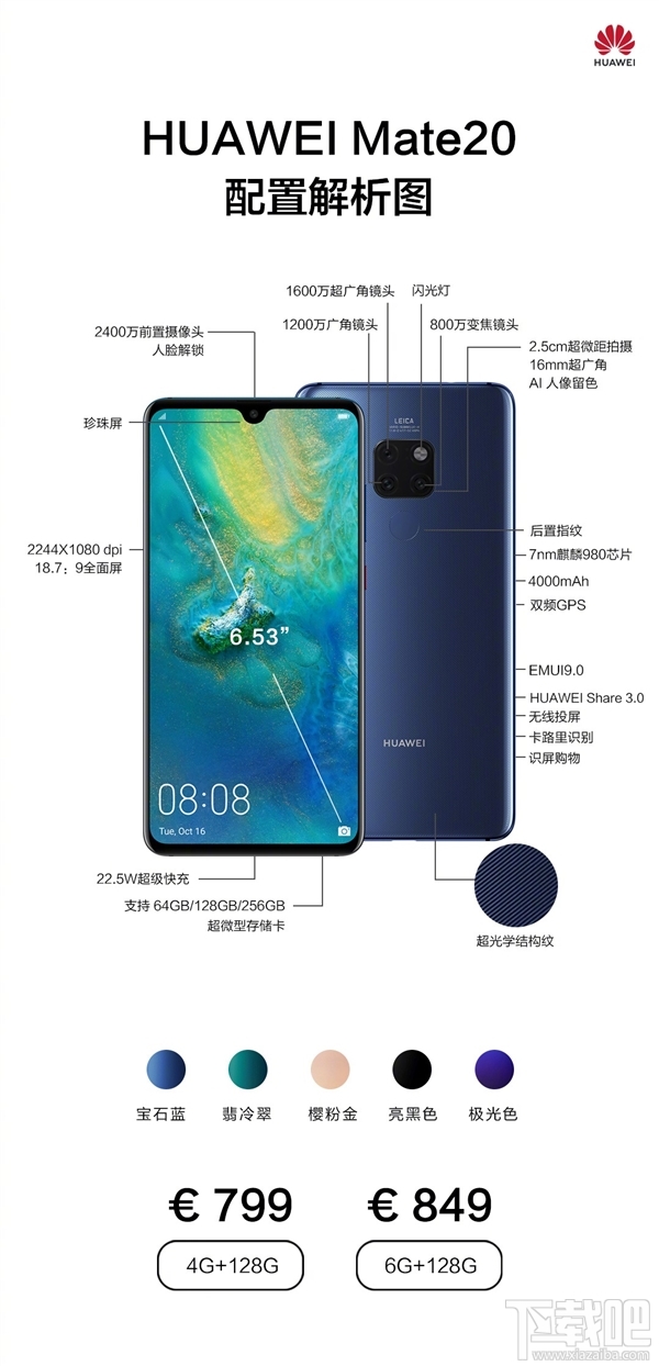 一图看懂华为Mate 20/Mate 20 Pro：国产旗舰标杆！