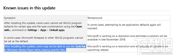 Win10 v1809又出新问题：Media Player进度条罢工