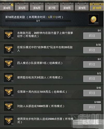 绝地求生刺激战场第十周赛季任务完成攻略