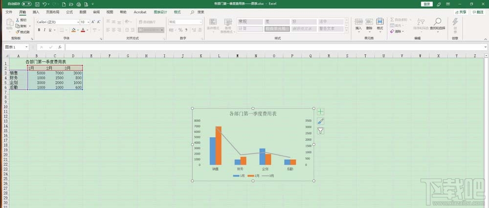 Excel2019表格怎么填充图表？Excel图片填充图表的教程