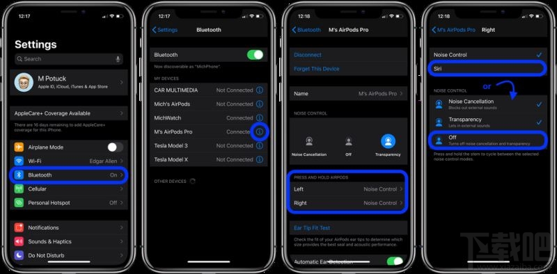 AirPods Pro怎么设置压力传感器响应速度和时间？