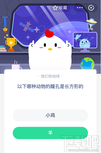 支付宝蚂蚁庄园5月28日答案 以下哪种动物的瞳孔是长方形的