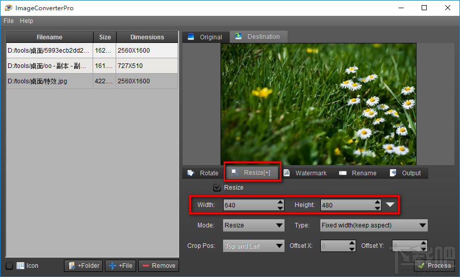 Image Converter Pro调整图片大小尺寸的方法