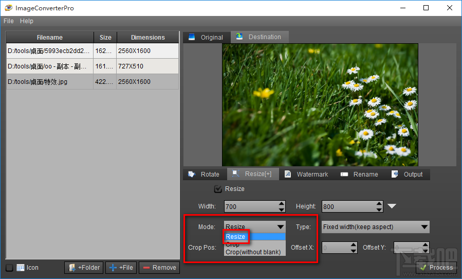 Image Converter Pro调整图片大小尺寸的方法