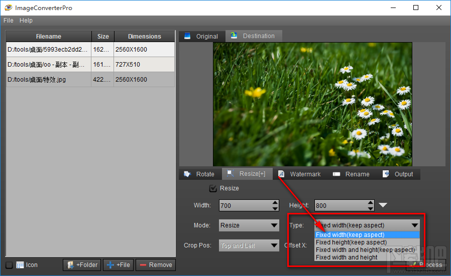 Image Converter Pro调整图片大小尺寸的方法