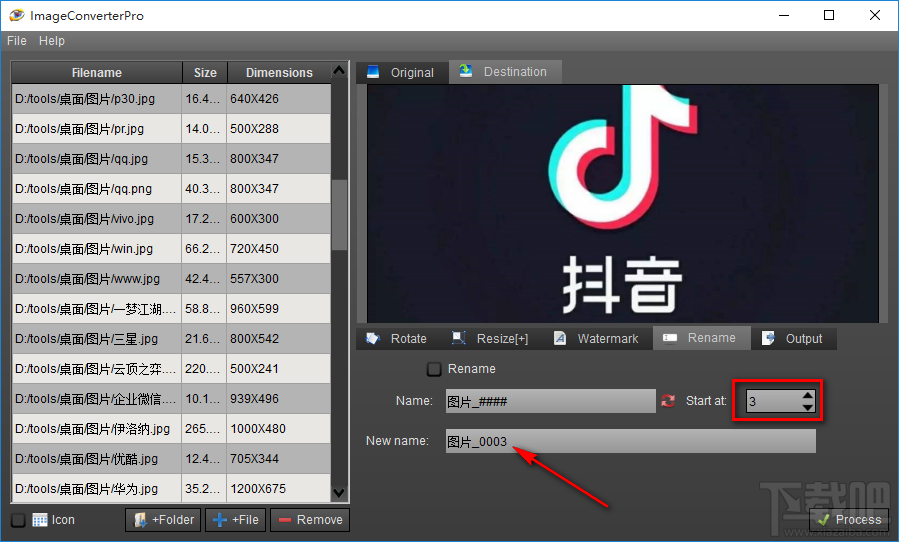 Image Converter Pro重命名图片的方法