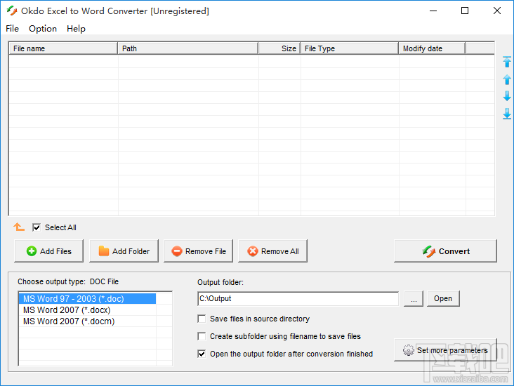 Okdo Excel to Word Converter将Excel转换为Word文件的方法