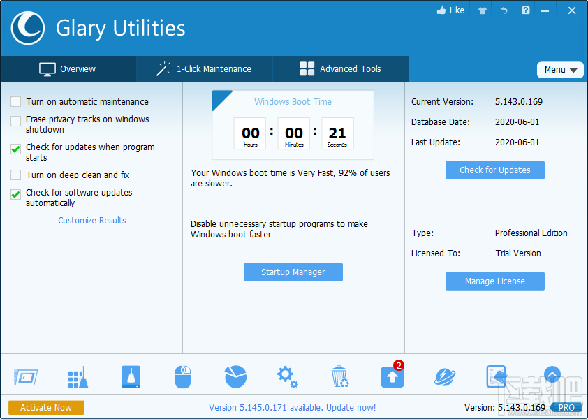 Glary Utilities Pro设置中文界面的方法步骤