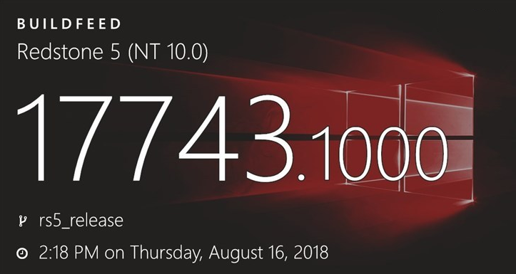 Windows 10 RS5预览版17743正式测试