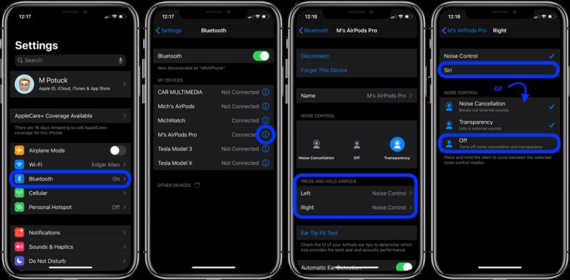 AirPods Pro怎么设置压力传感器响应速度和时间？